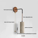 Axyaa Nordic LED Wall Lamp with Pull Chain Switch in Yellow Travertine