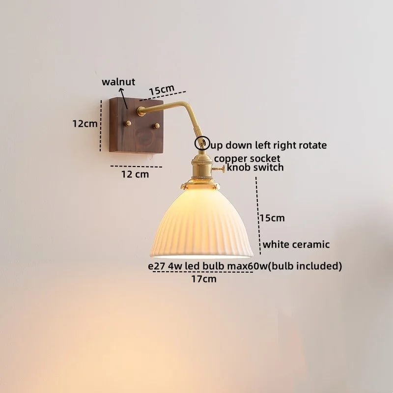 Axyaa LED Wall Sconce Pull Chain Switch Modern Style Nordic Mirror Light Fixtures