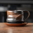 Axyaa Nordic Travel Coffee Cup & Saucer Set - Vintage Ceramic Koffie Afternoon Tea Milk Cup