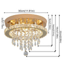 Axyaa Crystal Chrome LED Ceiling Chandelier Light with Remote Control