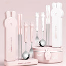 Axyaa Portable Stainless Steel Cutlery Set with Box - 3/4PCS