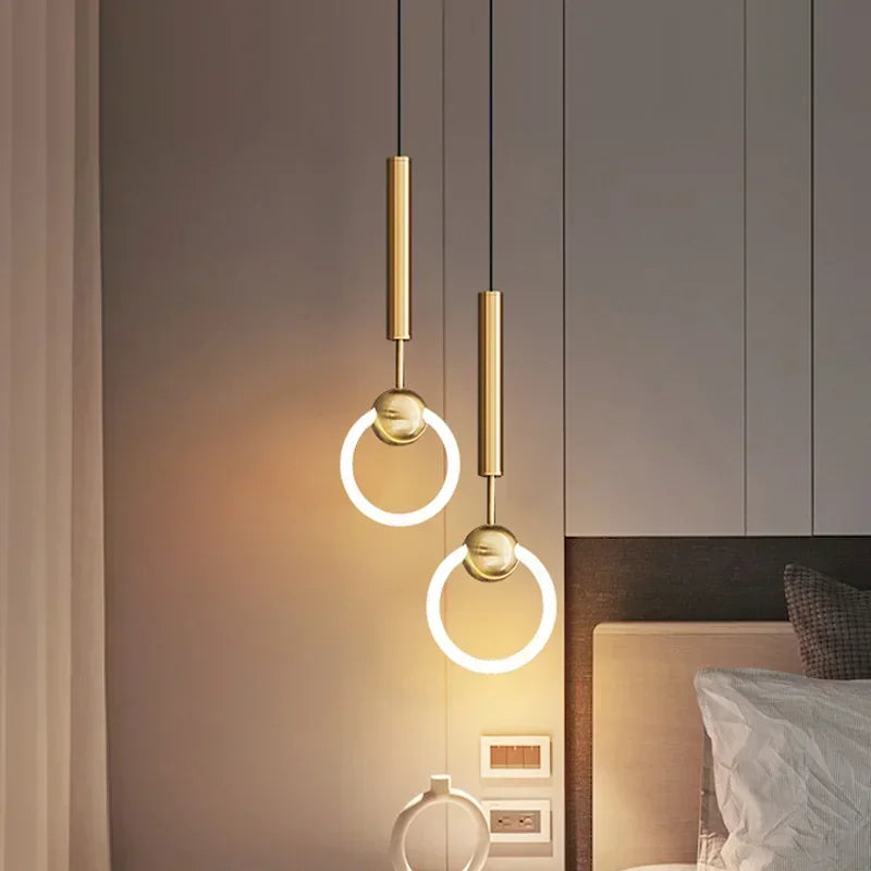 Axyaa Nordic Luxury LED Chandelier Black Gold Pendant Lights