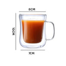 Axyaa Double Wall Glass Coffee Cup Handle Drinkware High Borosilicate Heat-resistant