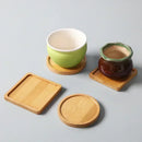 Axyaa Bamboo Coaster Set for Home Decor and Kitchen, Multi-use Wood Tray Plate