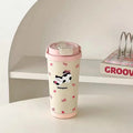 Axyaa 500ml Stainless Steel Insulated Tumbler with Straw - Cute Thermal Cup
