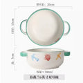 Axyaa 6-inch Kids Ceramic Steamed Egg Double Ear Bowl