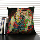 Axyaa Gold Pattern Oil Painting Decorative Throw Pillow Case - 45x45cm