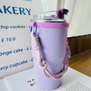 Axyaa Purple Braid Cup Holder Lanyard for 6-10cm Cup Mouth - Portable & Universal