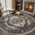 Axyaa Retro Bohemian Round Living Room Carpet - Fashionable & High-end Home Decor