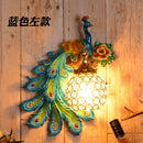 Axyaa Nordic Retro Peacock Wall Lamp LED Sconce Light for Creative Living Room Decor