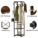 Axyaa Corner Hall Tree Coat Rack with Shelves & Hooks