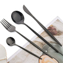 Axyaa Golden Stainless Steel Cutlery Set - 24pcs Forks Knives Spoons Mirror Polished