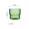 Axyaa 300-380ml Stackable Glass Mug Tumbler Cup in Various Colors for Hot/Cold Beverages