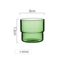 Axyaa 300-380ml Stackable Glass Mug Tumbler Cup in Various Colors for Hot/Cold Beverages