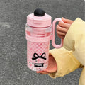 Axyaa Cherry Bow Cup 1200ml Kawaii Water Bottle With Straw
