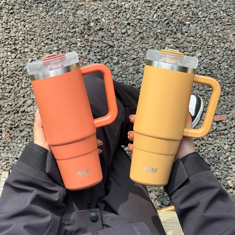 Axyaa Stainless Steel Insulated Coffee Cup with Handle, Large Capacity for Travel
