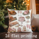 Axyaa Festive Santa & Deer Pattern Cushion Cover for Sofa, Bedroom, Car