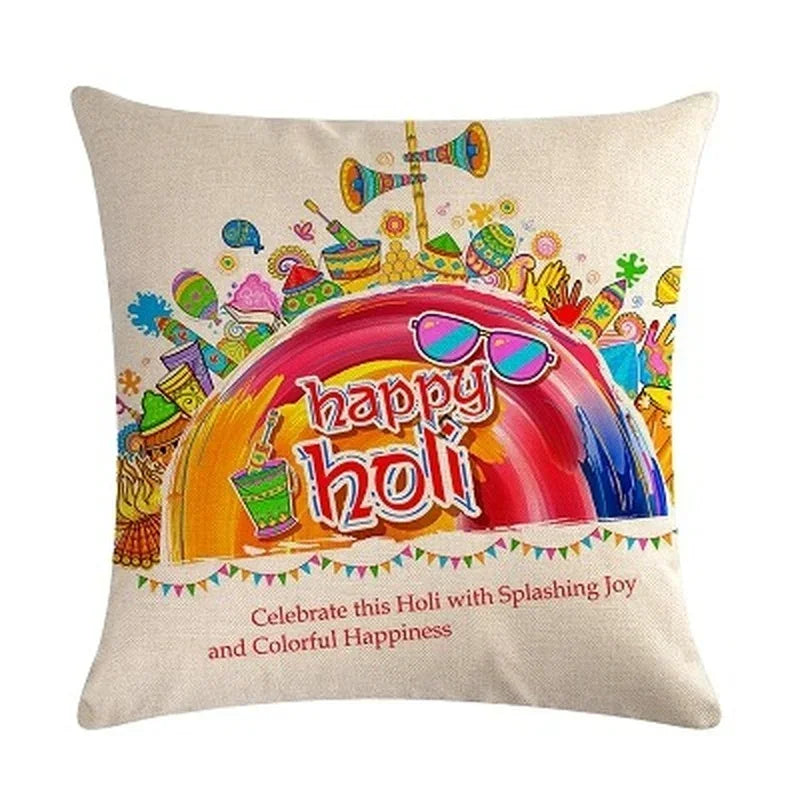 Axyaa Holi Holiday Pillowcase: Vibrant Decor for Home, Office, or Party