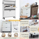Axyaa Farmhouse Shoe Storage Cabinet with Drawers and Open Shelves for Entryway