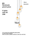 Axyaa Glazed Glass Bubble Pendant LED Light Fixture