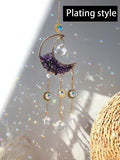 Axyaa Moon Crystal Suncatcher with Colorful Prism Pendant - Garden, Patio, Home Décor