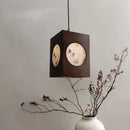 Axyaa Bamboo Rhyme Wooden Chandelier Vintage Fabric Lampshade for Study, Bedroom, Restaurant