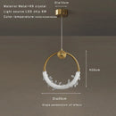 Axyaa Crystal Pendant Light: Gold Ring LED Fixture for Kitchen and Bedroom