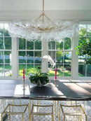 Axyaa Glass Bubble Chandelier: Modern Round Pendant Lamp for Living Room, Kitchen, Hotel.