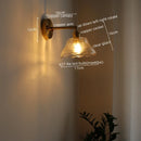 Axyaa Glass Wall Sconce Light Fixtures Copper Nordic Bedside Lamp