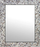 Axyaa Mosaic Glass Wall Mirror, Decorative Embossed Rectangular Vanity Mirror