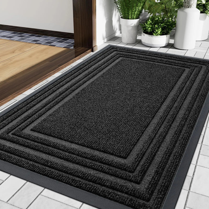 Axyaa Low Profile Outdoor Rubber Mat Heavy Duty Non Slip Indoor Doormat