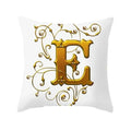 Axyaa European Gold 26 Letters Digital Printed Pillowcase for Home Decor