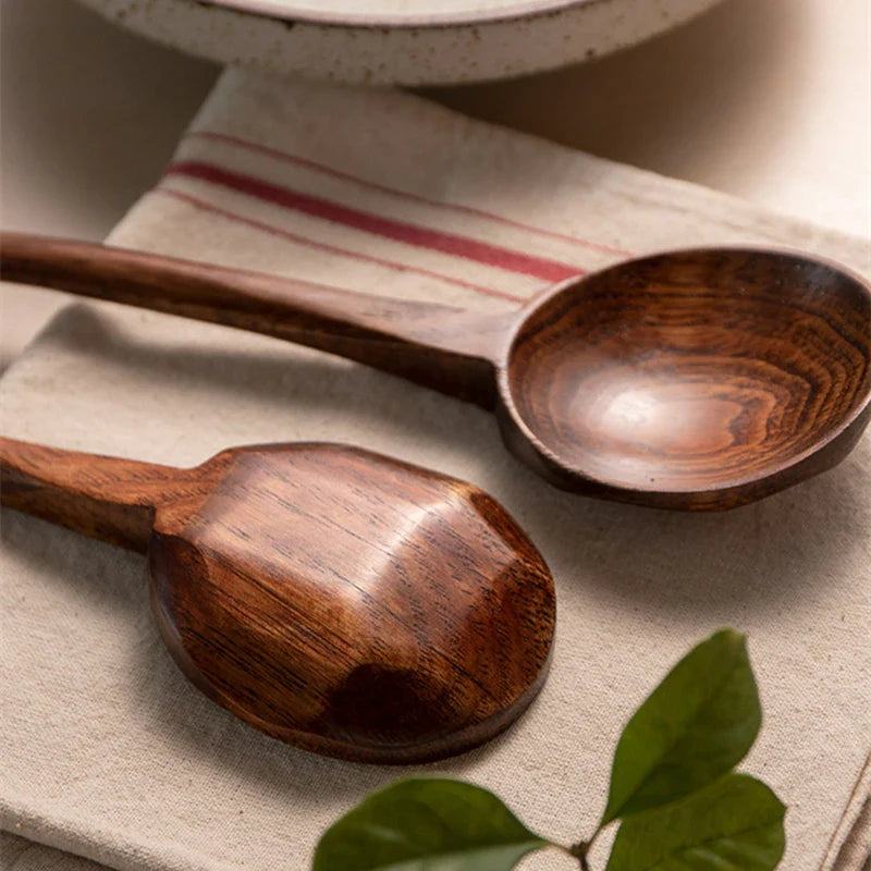 Axyaa Bamboo Ramen Spoon Serving Ladle - Japanese Style Cooking Utensil