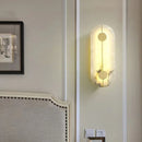 Axyaa Copper Marble Wall Lamp: Postmodern Designer LED Lighting for Bedroom & Aisle