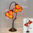 Axyaa Lotus Flower Tiffany Stained Glass Table Light Fixture, LED Bedroom Lamp