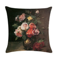 Sunflower Linen Throw Pillow Cover for Home Decor by Axyaa