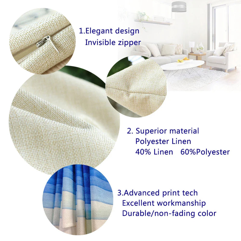 Retro Oil Painting Pattern Pillow Case 45x45cm for Home Sofa Decor - Axyaa