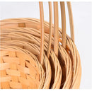 Axyaa Rattan Fruit Basket with Long Handle and Bamboo Flower Basket
