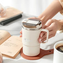 Axyaa Double Layer Stainless Steel Mug with Spoon & Strainer
