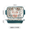 Axyaa Cartoon Ceramic Double Ear Baking Plate for Cheese & Baked Rice