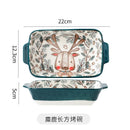 Axyaa Ceramic Double Ear Baking Plate - Cute Cartoon Design for Restaurant and Home
