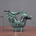 Axyaa Antique Bronze Decor Cow Rabbit Peacock Dragon Phoenix Vase Statues & Cups