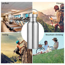 Axyaa Stainless Steel Sports Water Bottle - Leak-proof Wide Mouth for Cycling & Hiking