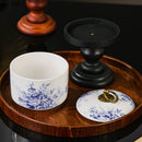 Axyaa Retro Floral Ceramic High-Footed Dessert Bowl - Creative Tableware