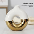 Axyaa Nordic Ceramic Vase | Electroplated Finish | Advanced Design for Creative Flower Arrangement