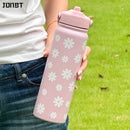 Axyaa Pink Daisy Insulated Stainless Steel Water Bottle