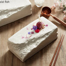Axyaa Ceramic Steak Plate Snack Dessert Dish - Rectangular Solid Color Tableware