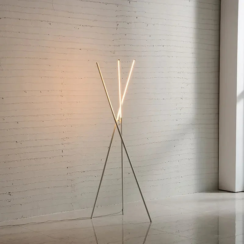 Axyaa Nordic LED Floor Lamp - Minimalist Aluminum Vertical Lights for Living Room