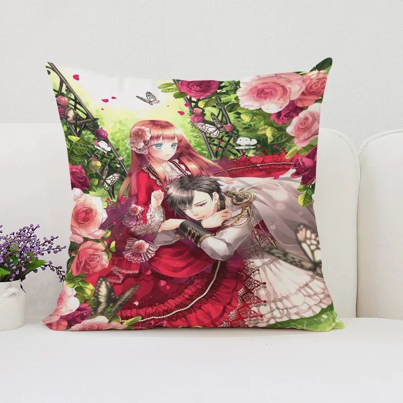 Axyaa Rose Print Pillow Cover - Romantic Home Decor & Gift