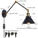 Axyaa Vintage Iron LED Wall Lamp with Pull Chain Switch